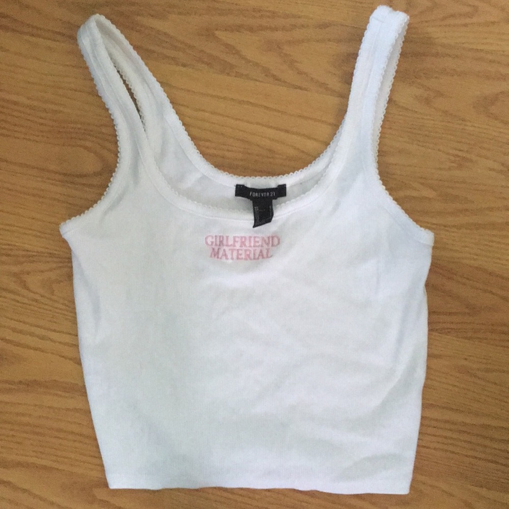 F21 Girlfriend Material Cropped Tank Top